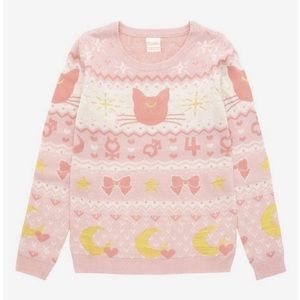 Sailor Moon × Box Lunch Exclusive Luna & Sailor Guardian Symbols Holiday Sweater
